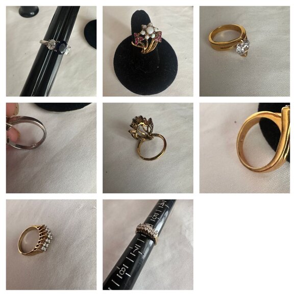 4 gorgeous costume statement rings size 6 - Picture 1 of 16